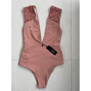 Tavik Swim One Piece Swimsuit Eden Plunge Swimwear Rose Dawn